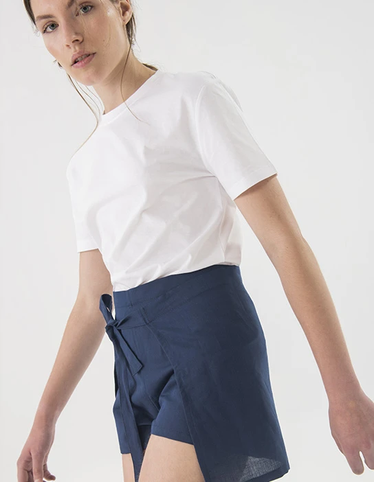 SEWING KIT SHORTS GRACE LINEN NAVY