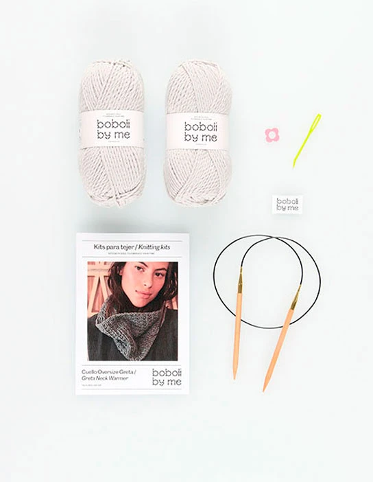 KIT PARA TEJER CUELLO OVERSIZE GRETA GRIS PERLA