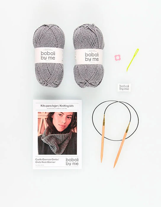 KIT PARA TEJER CUELLO OVERSIZE GRETA GRIS MARENGO