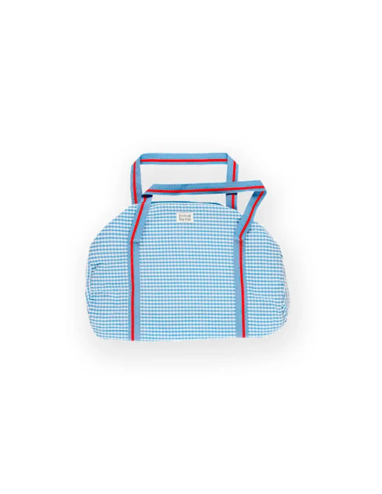 KIT DE COSTURA AMB BOLSA DE VIATGE DE JONES AMB QUADRES VICHY BLAU