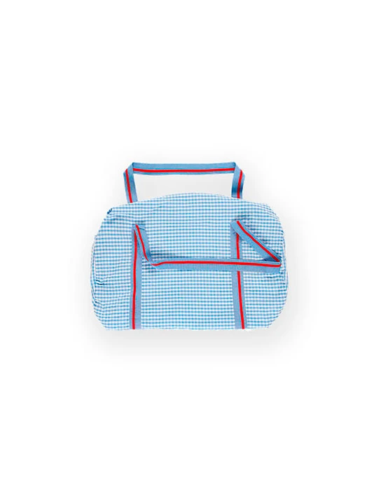 KIT DE COSTURA AMB BOLSA DE VIATGE DE JONES AMB QUADRES VICHY BLAU