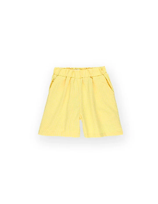 SEWING KIT KHALO BERMUDA SHORTS FLUOR YELLOW CHECKS 