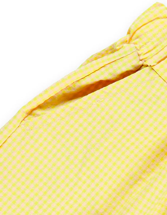 SEWING KIT KHALO BERMUDA SHORTS FLUOR YELLOW CHECKS 