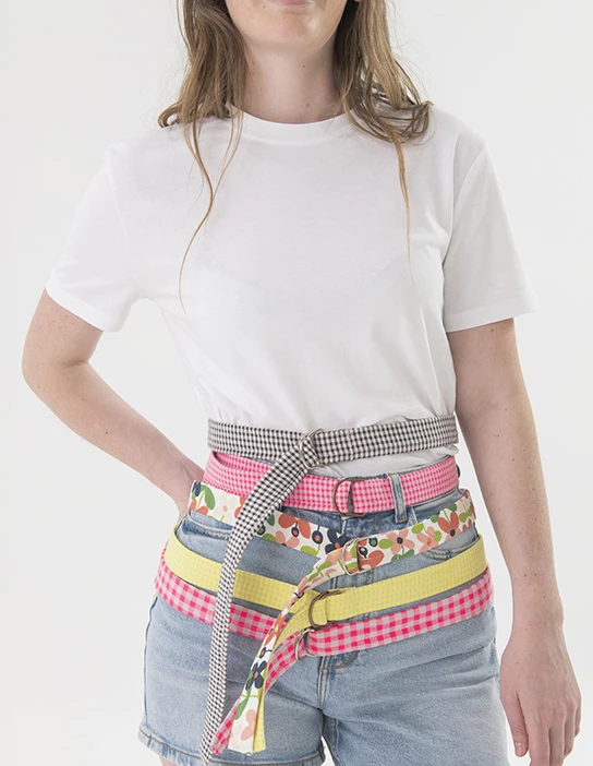 KIT DE COUTURE CEINTURE LEIA VICHY CHECKERED BELT SMALL FLUOR PINK