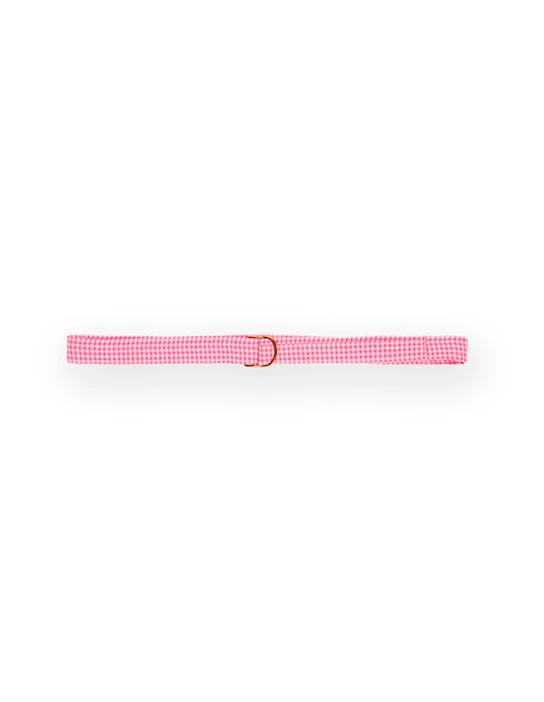 BELT SEWING KIT LEIA VICHY CHECKERED BELT SMALL FLUOR PINK