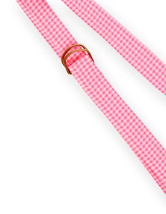 BELT SEWING KIT LEIA VICHY CHECKERED BELT SMALL FLUOR PINK