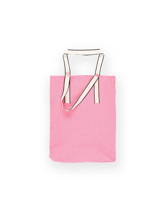 KIT DA CUCITO TOTE BAG TOTE BAG LOLA VICHY SQUARES FLUOR PINK