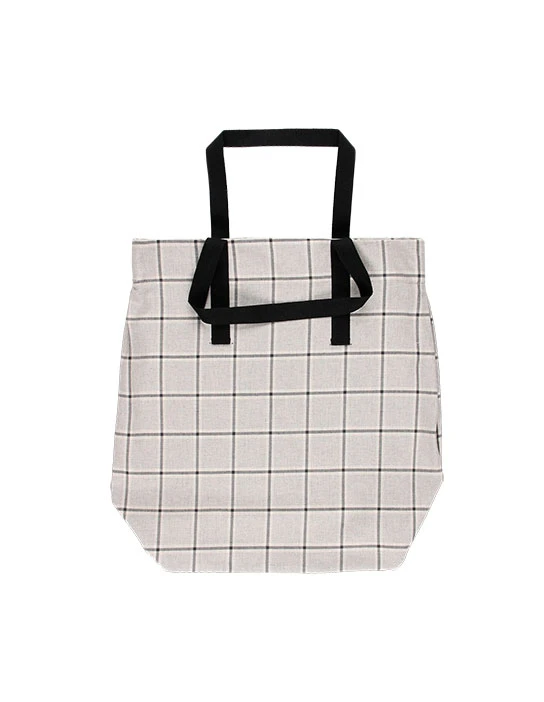 KIT CUCITO BORSA TOTE LOLA QUADRO GRIGIO REVERSIBILE