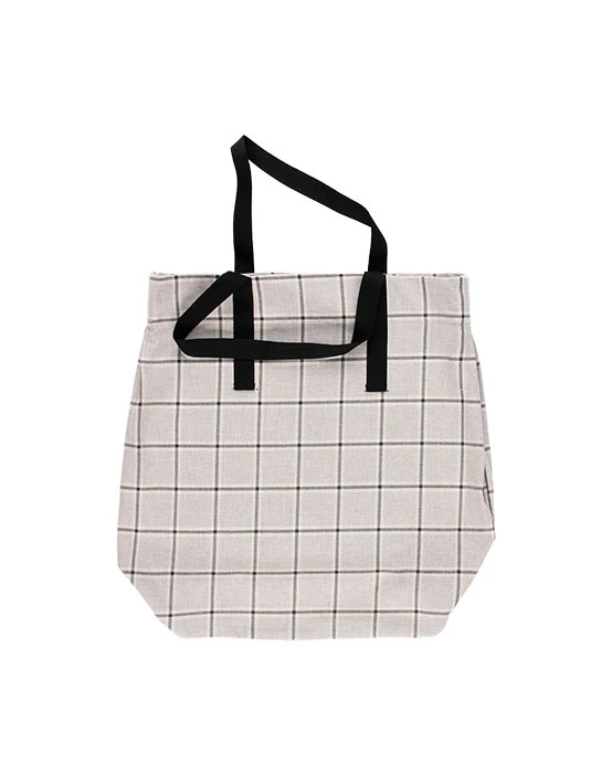 KIT COSTURA BOLSA TOTE LOLA CUADRO GRIS REVERSIBLE