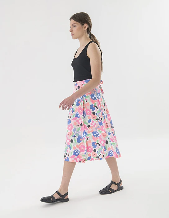 SEWING KIT MAYA CROSS SKIRT PRINTED IN PINK TONES