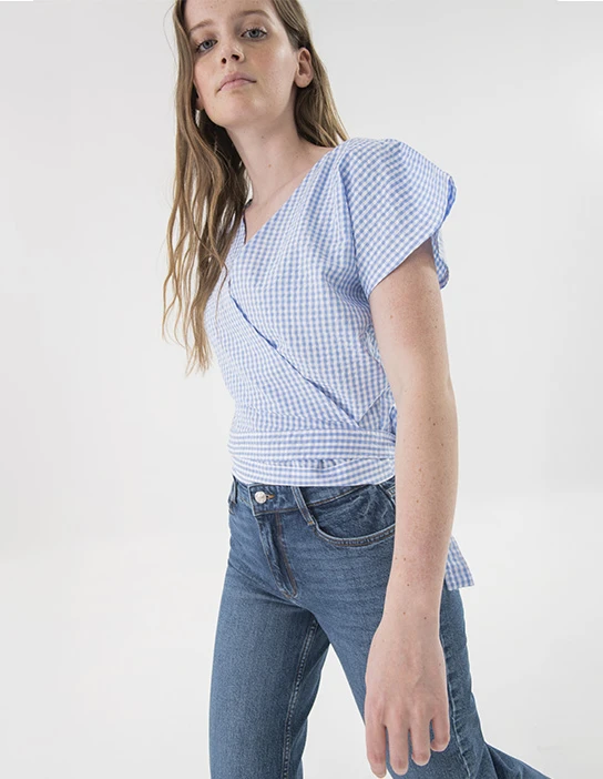 NÄHSET OLIVIA BLAU VICHY BLUE CROSS SHIRT