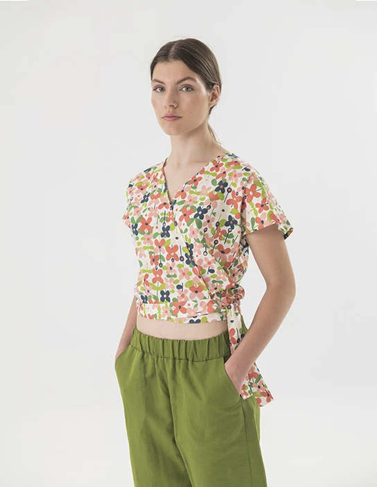 KIT DE COSTURA CAMISA CREUADA OLIVIA FLORS