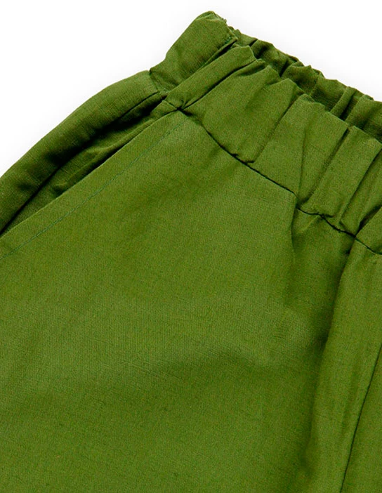 KIT DA CUCITO PANTALONI LARGHI IN LINO VERDE OLIVA