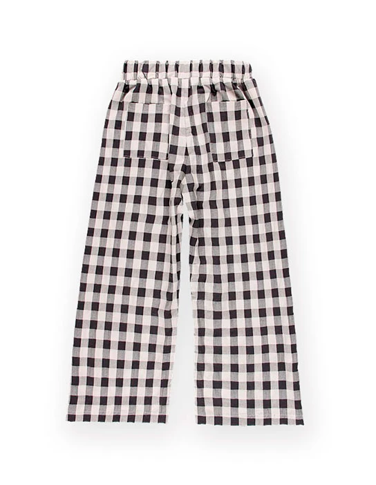 KIT DI CUCITO PER PANTALONI LARGHI IN PLAID VICHY GRIGIO