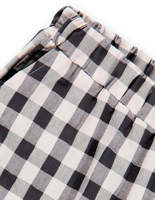 KIT DI CUCITO PER PANTALONI LARGHI IN PLAID VICHY GRIGIO